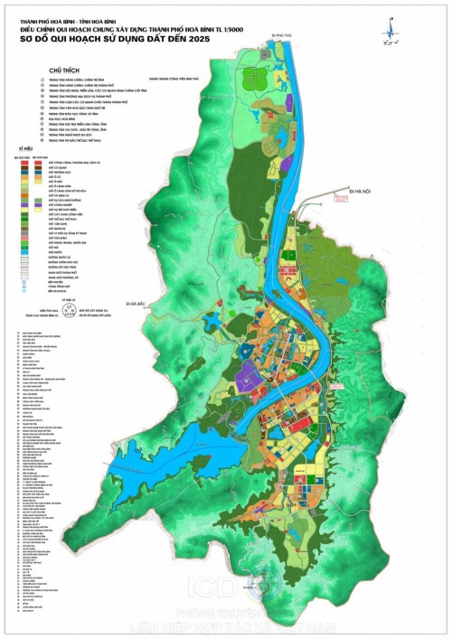 Sơ dồ quy hoạch sử dụng đất dến 2025 của thành phố Hòa Bình
