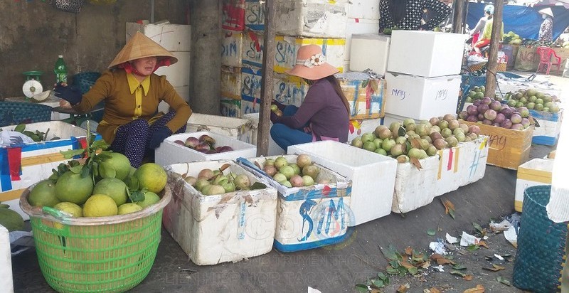 Chợ trái cây Vĩnh Kim, tại huyện Châu Thành, Tiền Giang hàng hóa phong phú